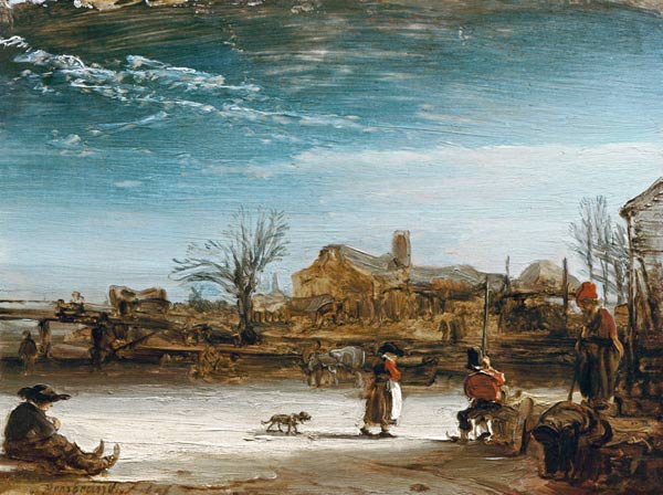 Paisaje de invierno de Rembrandt van Rijn