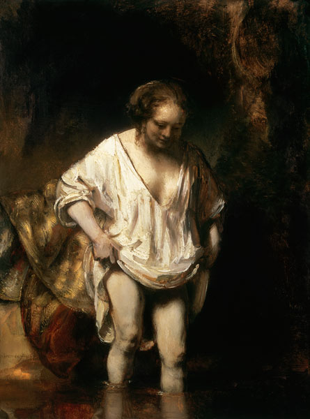 The woman in the bath de Rembrandt van Rijn
