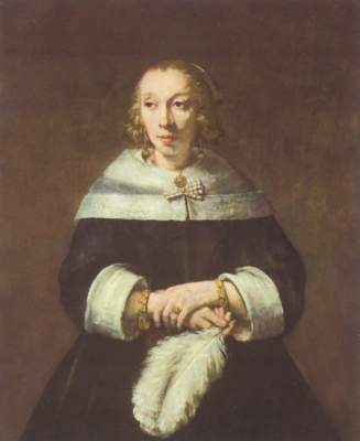 Portrait of a lady with ostrich feather de Rembrandt van Rijn