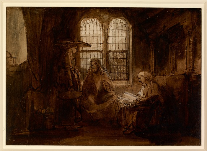 Christ Conversing with Martha and Mary de Rembrandt van Rijn