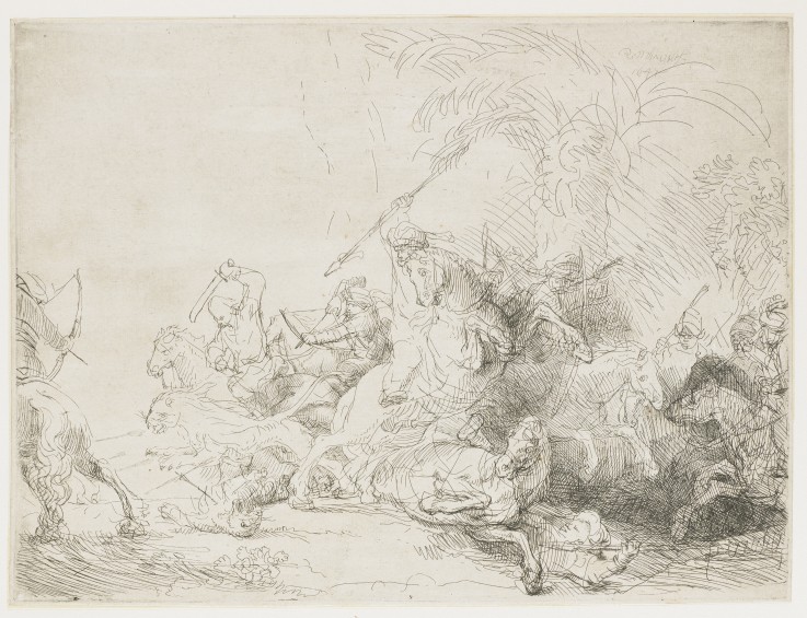 The Large Lion Hunt de Rembrandt van Rijn