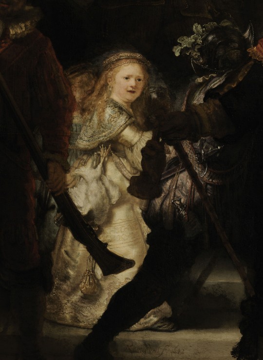 The Night Watch (Detail) de Rembrandt van Rijn