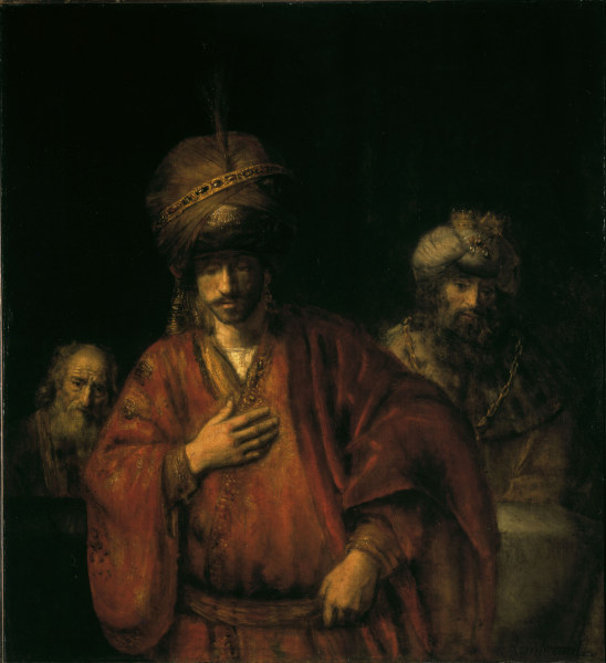 Haman in Disgrace/ Rembrandt/ c.1667/68 de Rembrandt van Rijn