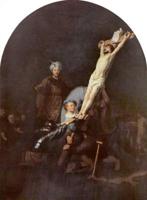 Cross raising de Rembrandt van Rijn