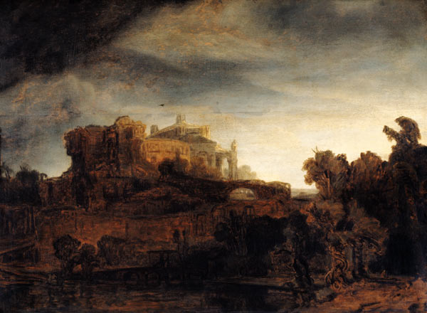 Landscape with a Chateau de Rembrandt van Rijn