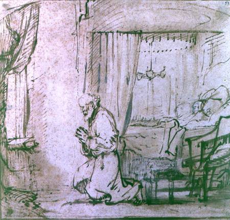 St. Peter's Prayer before the Raising of Tabitha de Rembrandt van Rijn
