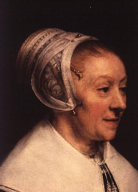Portrait of Catherine Hoogsaet (detail of Head) de Rembrandt van Rijn