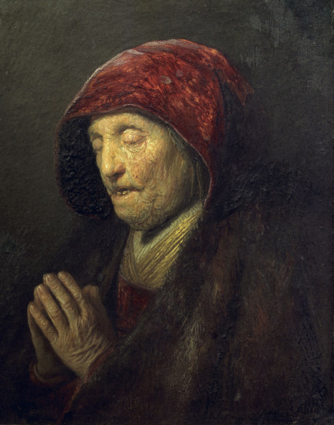 Rembrandt, Betende alte Frau de Rembrandt van Rijn
