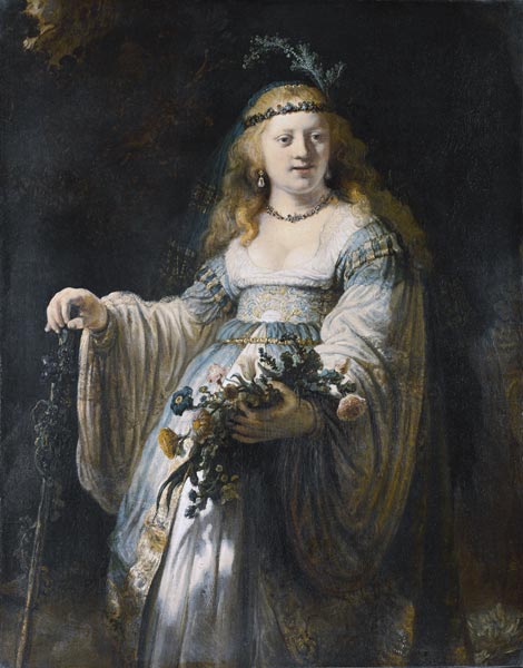 Saskia van Uylenburgh in Arcadian Costume de Rembrandt van Rijn