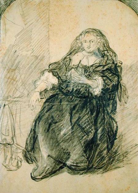Seated Saskia with a letter in her left hand de Rembrandt van Rijn