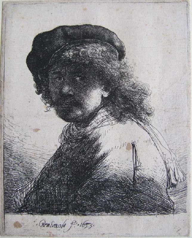 Selbstbildnis mit Schärpe um den Hals de Rembrandt van Rijn