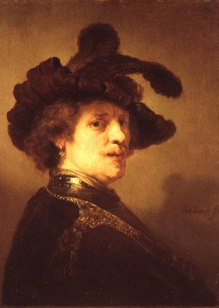 Self Portrait in Fancy Dress de Rembrandt van Rijn