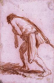 Study of a man who pulls a rope.