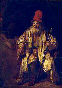 Anciano con sombrero rojo de Rembrandt (Nachfolge)