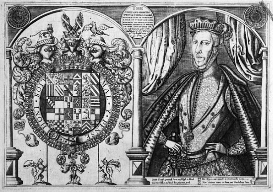 Thomas Howard, 4th Duke of Norfolk and his coat of arms de Renold Elstrack
