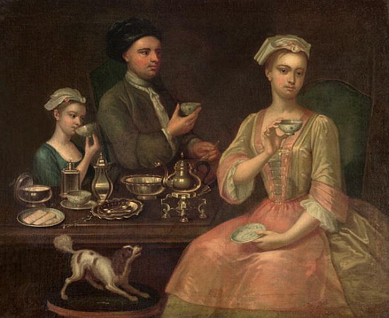 A Family of Three at Tea, c.1727 de Richard Collins