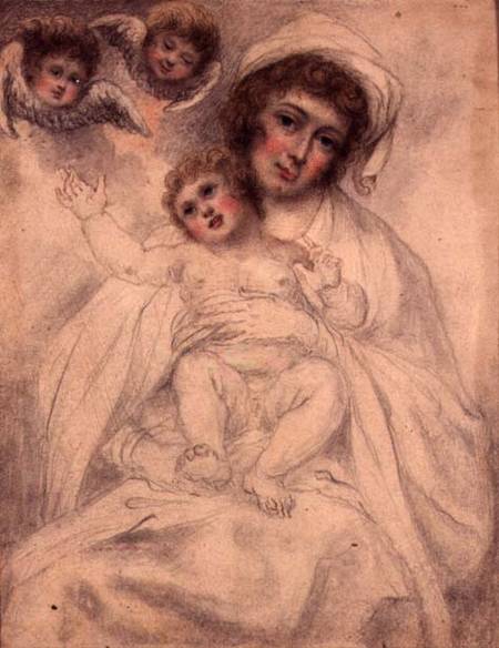 Mother and Child with Cherubs de Richard Cosway