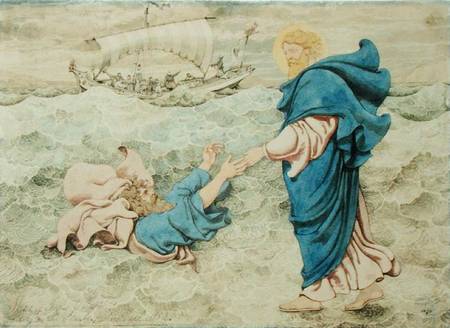 Sketch of Christ Walking on Water de Richard Dadd