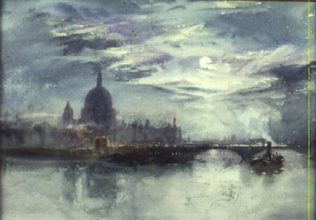 View of the Thames with St. Paul's in the Distance de Richard Henry Wright
