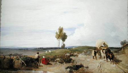 A Ford on the Road from Boulogne to Paris, looking towards St. Omer de Richard Parkes Bonington