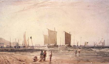 French Coast, with fishing Boats de Richard Parkes Bonington