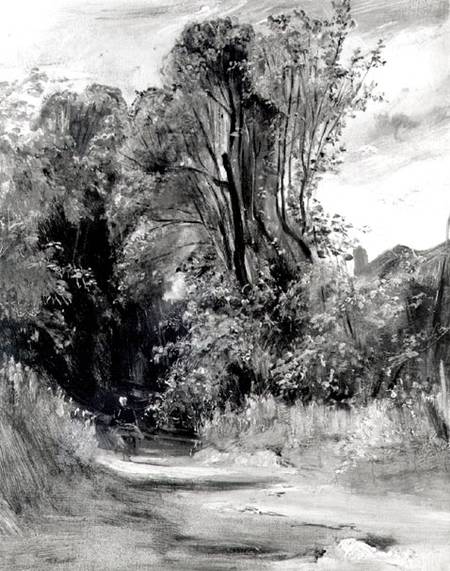 Lane through a wood (panel) de Richard Parkes Bonington