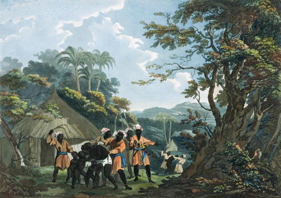 'A View taken near Bain, on the coast of Guinea in Affrica', engraved by Catherine Prestell, publish de Richard Westall