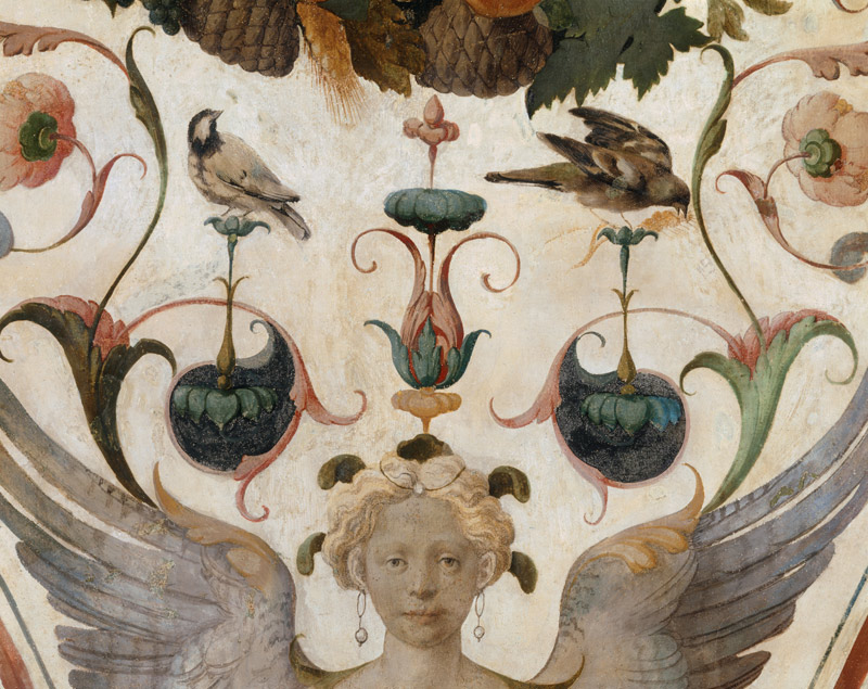 Ausschnitt aus der Deckenmalerei mit Grotesken de Ridolfo Ghirlandaio