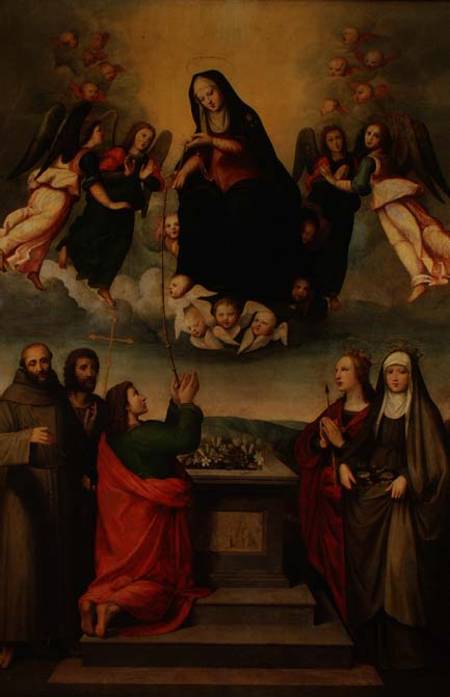 The Virgin of the Sacred Girdle with SS. Thomas, Francis, John the Baptist, Ursula and Elizabeth of de Ridolfo Ghirlandaio