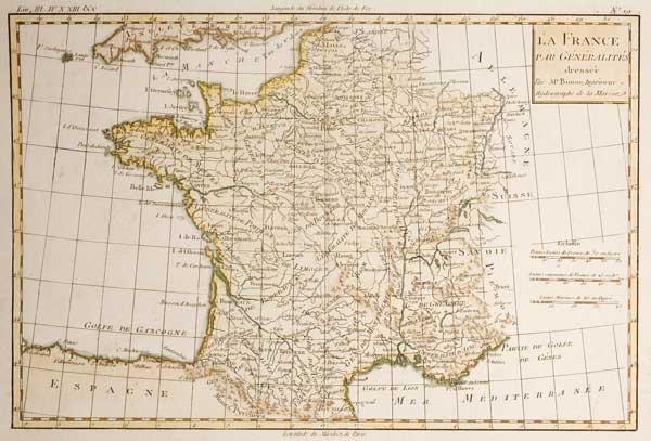 Map of France de Rigobert Bonne