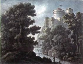 Landscape with castle on a rock