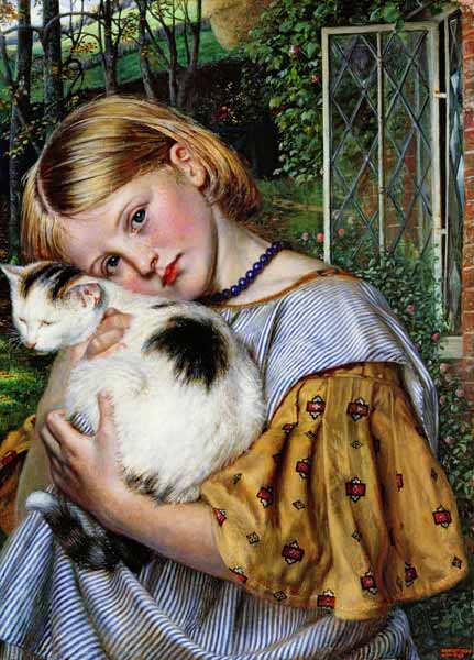 A Girl with a Cat de Robert Braithwaite Martineau