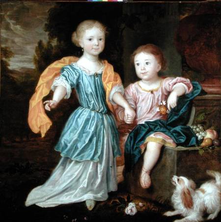 Portrait of a Young Girl and Boy, said to be the children of Sir William Reynolds Lloyd de Robert Byng or Bing