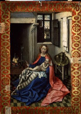 Madonna and Child before a Fireplace