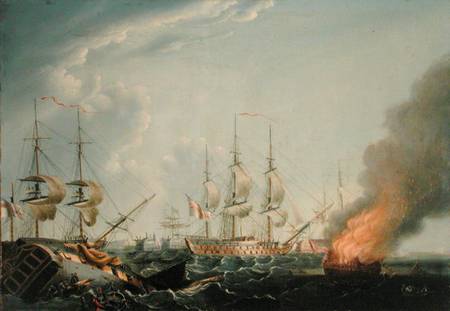 Morning after the Battle of the Nile de Robert Dodd