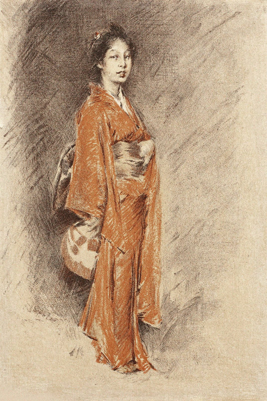Japanese Woman in Kimono de Robert Frederick Blum