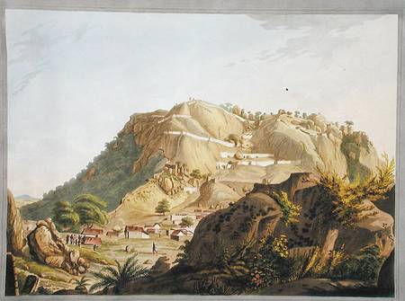 South-western view of Ootra-Durgum, illustration from 'Twelve Views of Mysore, the Country of Tippoo de Robert H. Colebrooke