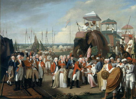 The reception of the Mysorean Hostage Princes by Lieutenant General Lord Cornwallis (1738-1805) c.17 de Robert Home