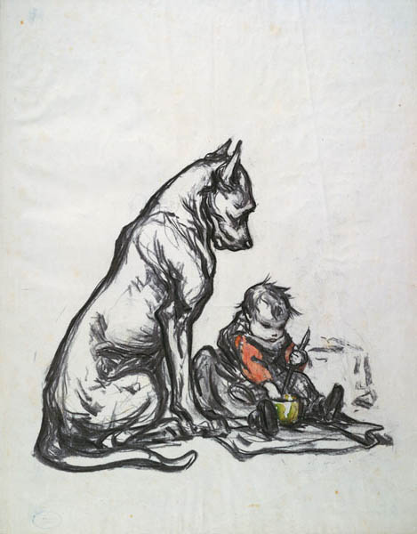 Dog and child de Robert Noir