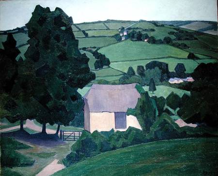Landscape with Thatched Barn de Robert Polhill Bevan