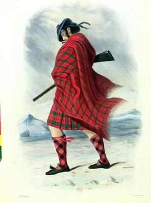 Scotsman in Highland Dress, engraved by W. Kinnebrock (colour litho) de Robert Ronald McIan