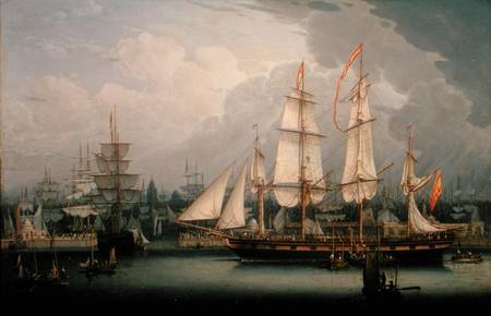 Four-Masted Clipper Ship in Liverpool Harbour de Robert Salmon