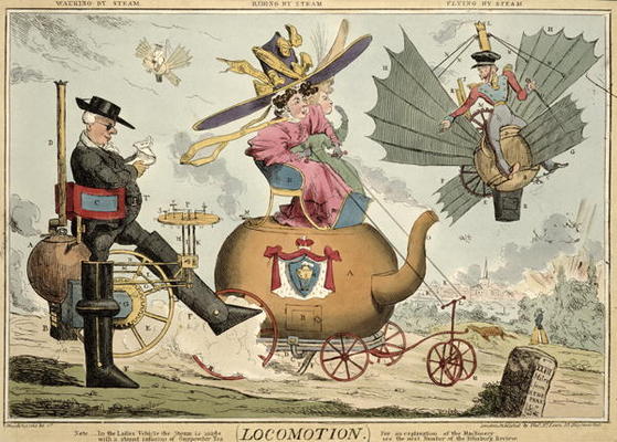 Locomotion - Walking by Steam, Riding by Steam, Flying by Steam, published by Thomas McLean, London de Robert Seymour