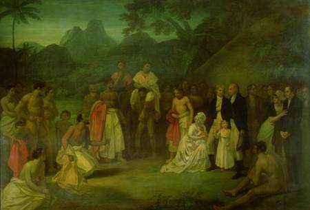The Cession of Matavi by the High Priest of Tahiti de Robert Smirke