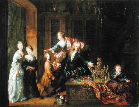 Portrait of Nicolas de Launay (1646-1727) and his Family de Robert Tournieres
