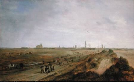 Landscape with a view of Ostend de Robert van den Hoecke