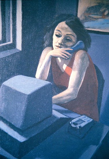 Phone Call (oil on canvas)  de Robert Burkall  Marsh