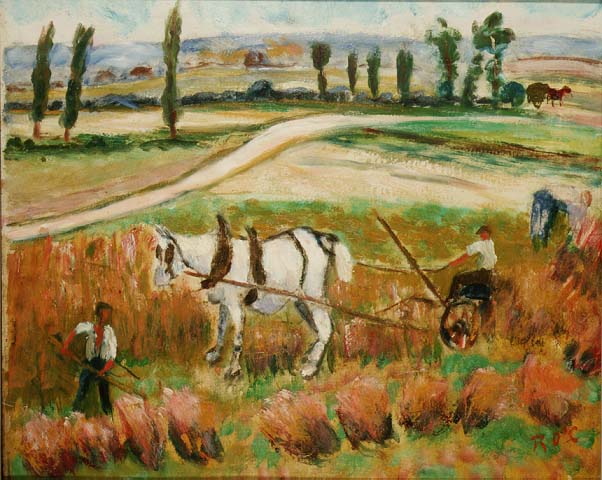Harvesting with a White Horse (oil on board)  de Roderic O'Conor