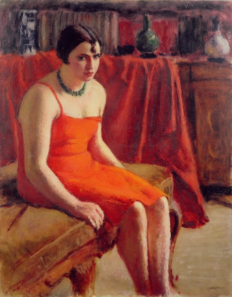 Seated Woman in a Red Dress, 1929 (oil on canvas)  de Roderic O'Conor