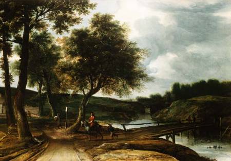 A Wooded River Landscape de Roelandt Roghman